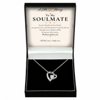 Soulmate necklace gift with example personalised message card