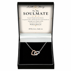 Soulmate necklace gift with example personalised message card
