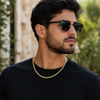 18k gold plated Cuban chain necklace with personalised keepsake box – men's gift necklace