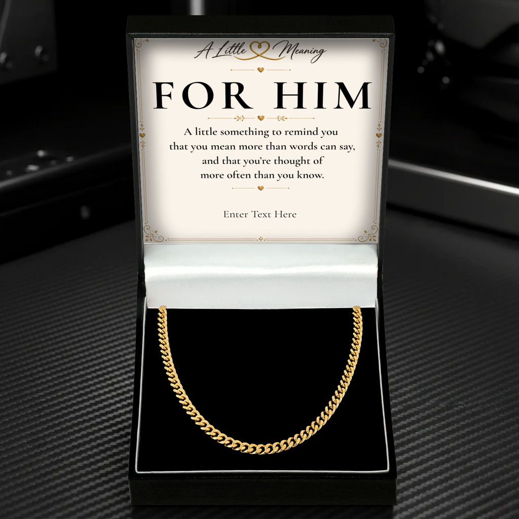 18k Gold Plated Cuban Chain With Personalised Keepsake Box alternate product view 17