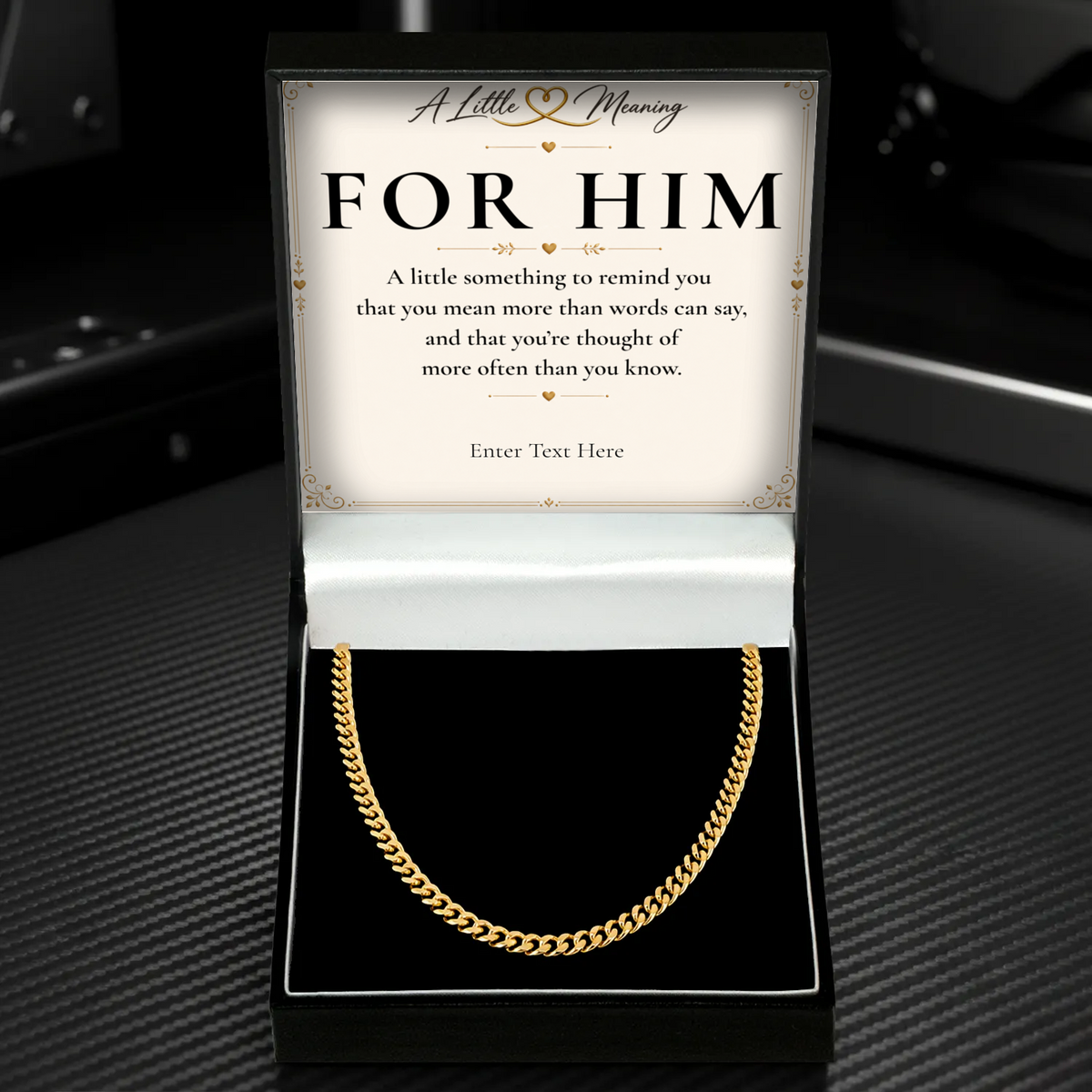 18k Gold Plated Cuban Chain With Personalised Keepsake Box alternate product view 17
