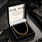 18k gold plated Cuban chain necklace with personalised keepsake box – men's gift necklace
