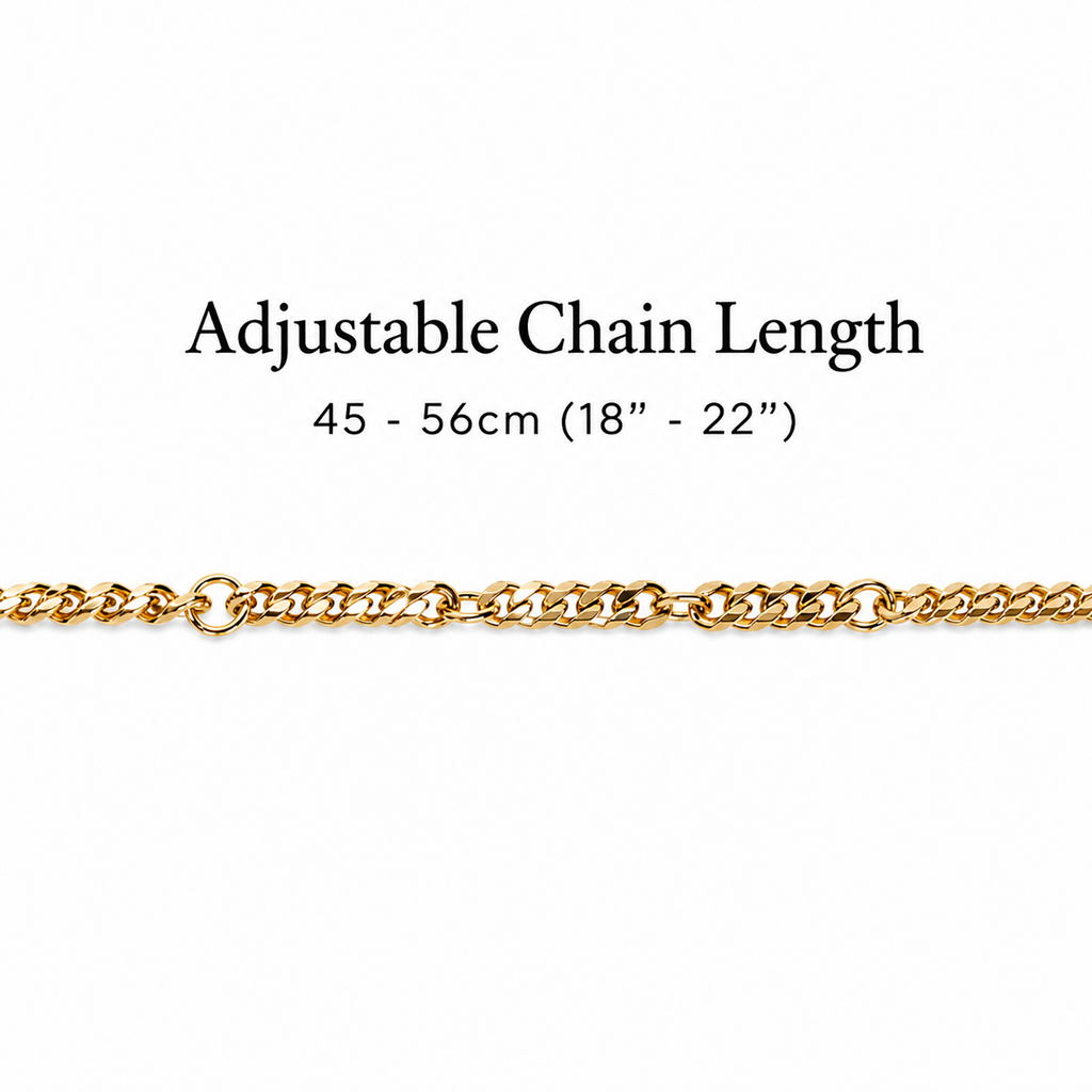 18k gold plated Cuban chain necklace with personalised keepsake box – men's gift necklace