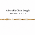 18k gold plated Cuban chain necklace with personalised keepsake box – men's gift necklace