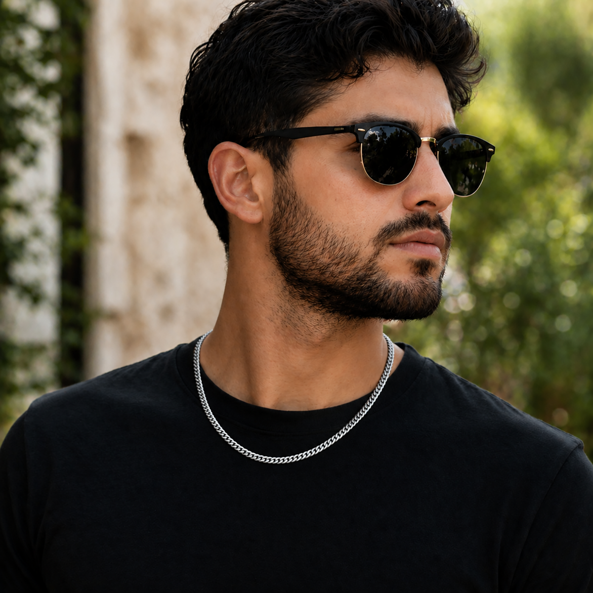Stainless steel Cuban chain necklace with personalised keepsake box – men's gift necklace
