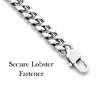 Stainless Steel Cuban Chain Necklace With Personalised Keepsake Box alternate product view 11