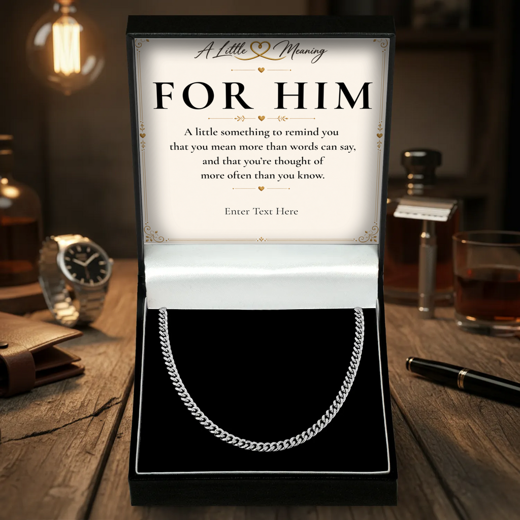 Stainless Steel Cuban Chain Necklace With Personalised Keepsake Box alternate product view 15