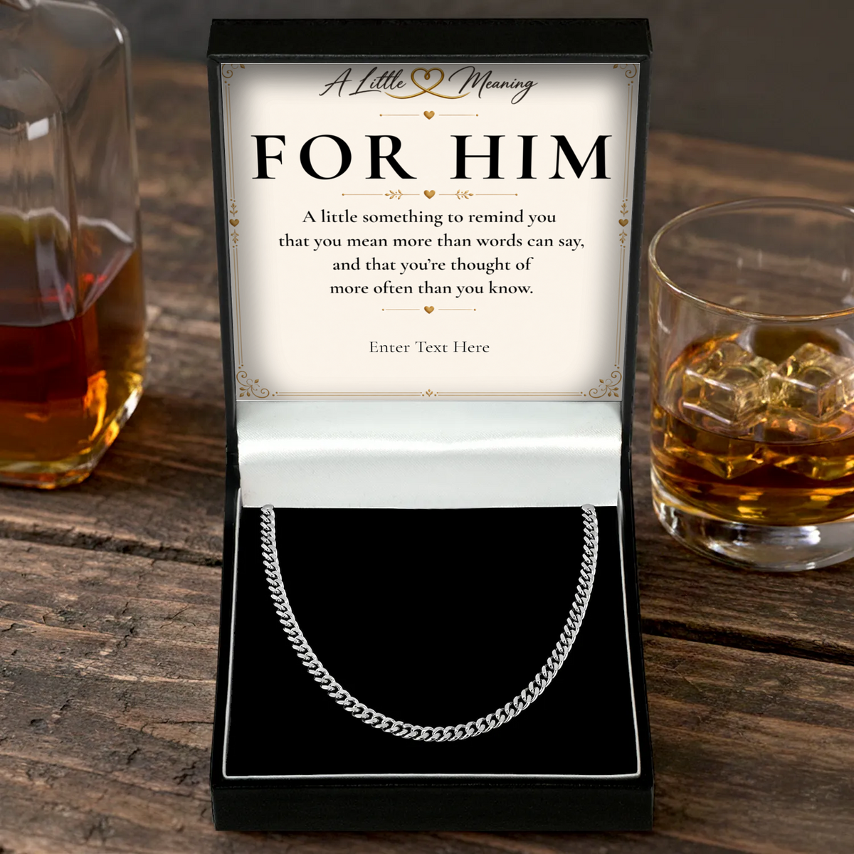 Stainless Steel Cuban Chain Necklace With Personalised Keepsake Box alternate product view 16