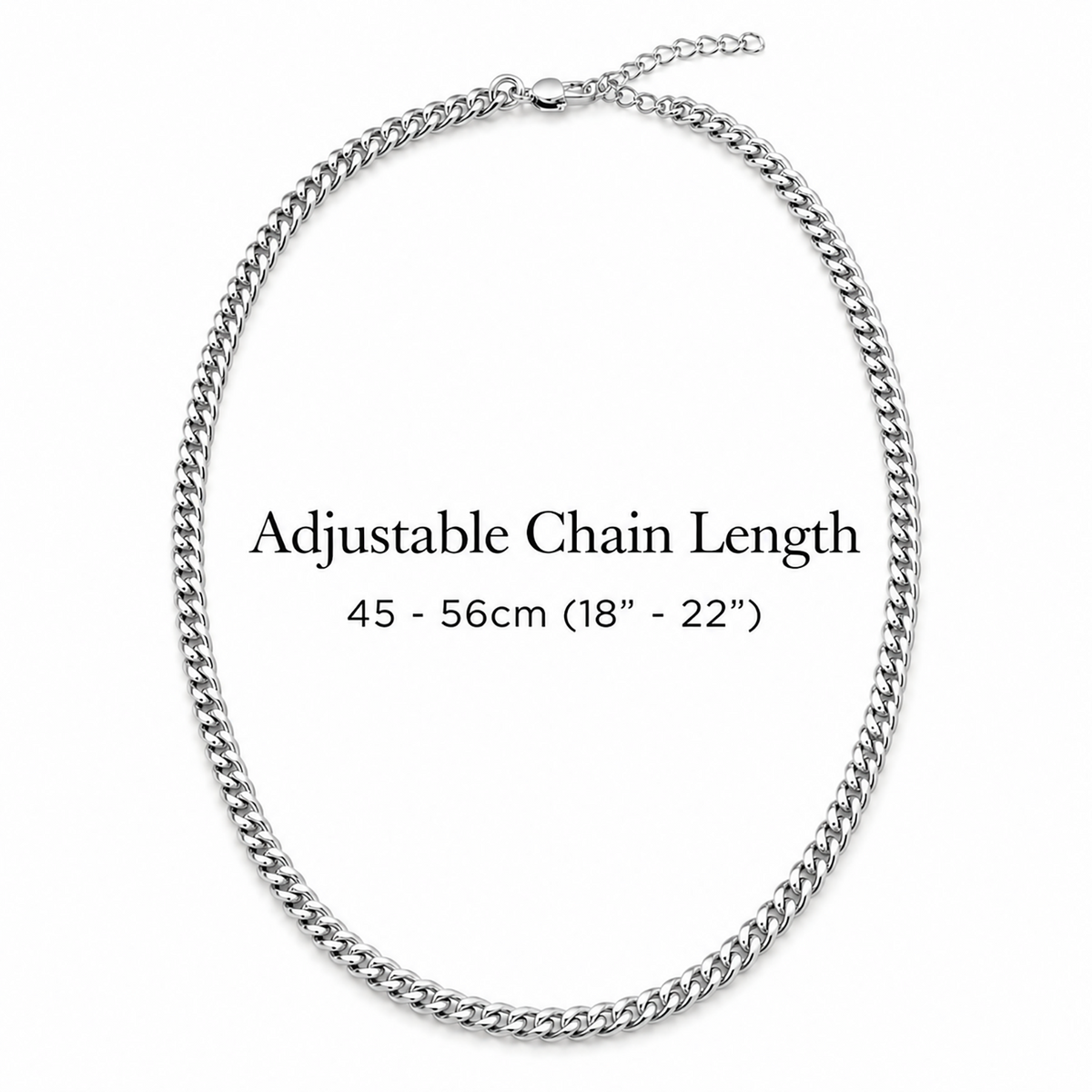 Stainless steel Cuban chain necklace with personalised keepsake box – men's gift necklace