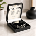 Infinity Knot bracelet with personalised keepsake box – men's gift bracelet