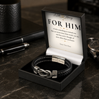 Infinity Knot bracelet with personalised keepsake box – men's gift bracelet