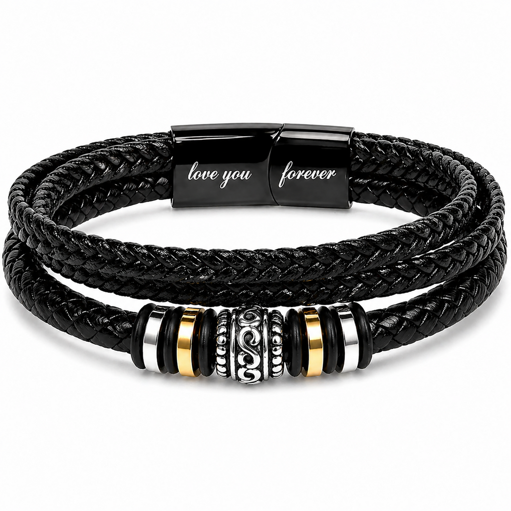 Eternal Bond braided bracelet with personalised keepsake box – men's gift bracelet