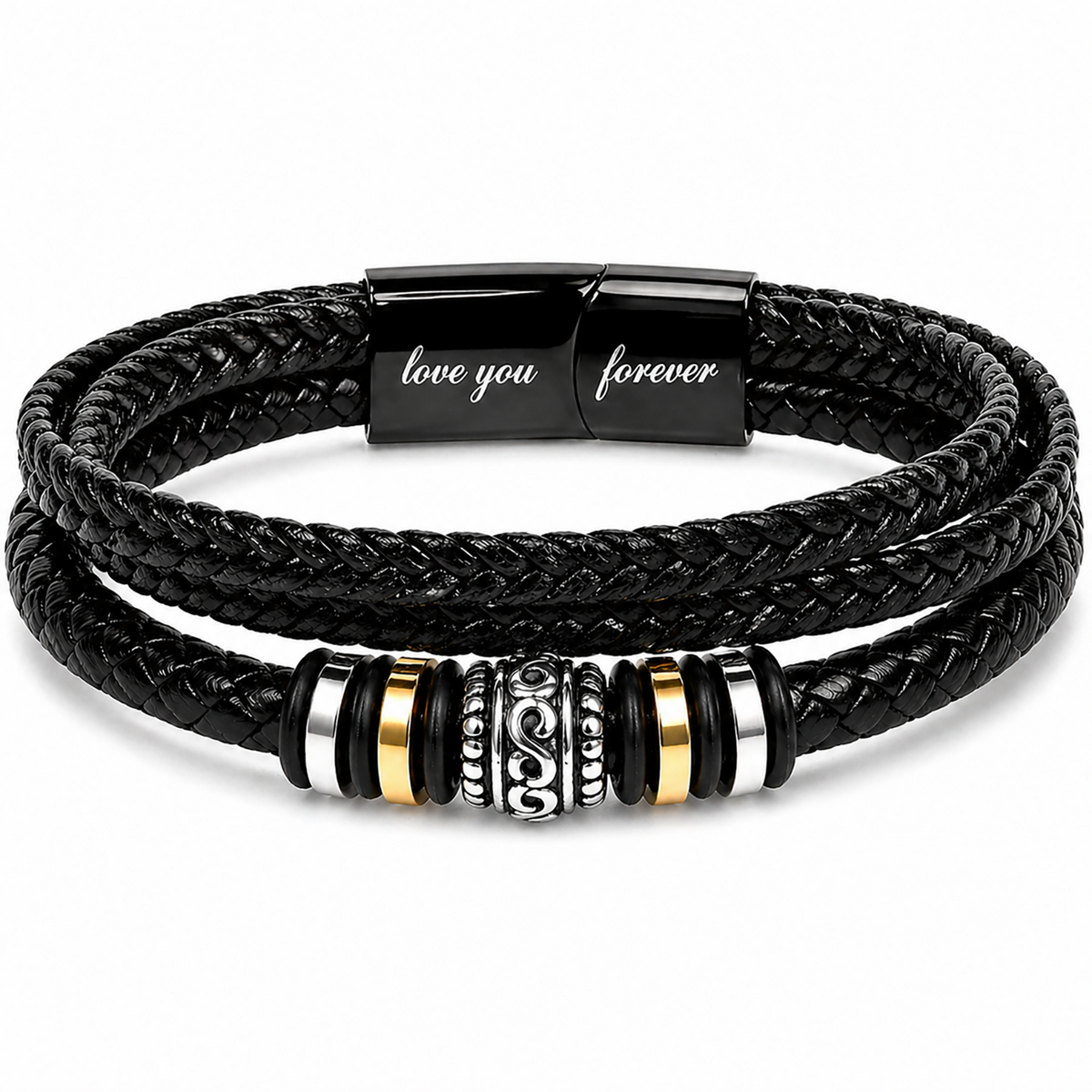 Eternal Bond braided bracelet with personalised keepsake box – men's gift bracelet