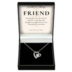 The Eternal Friend Necklace: crystal heart pendant in a gift box with a personalised message card