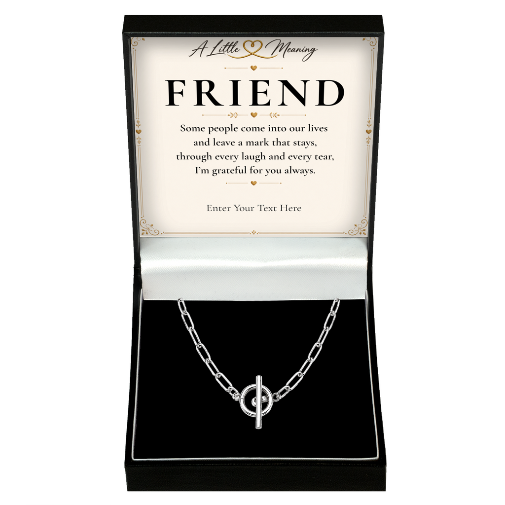 The Together Friend Necklace: link chain necklace in a gift box with a personalised message card
