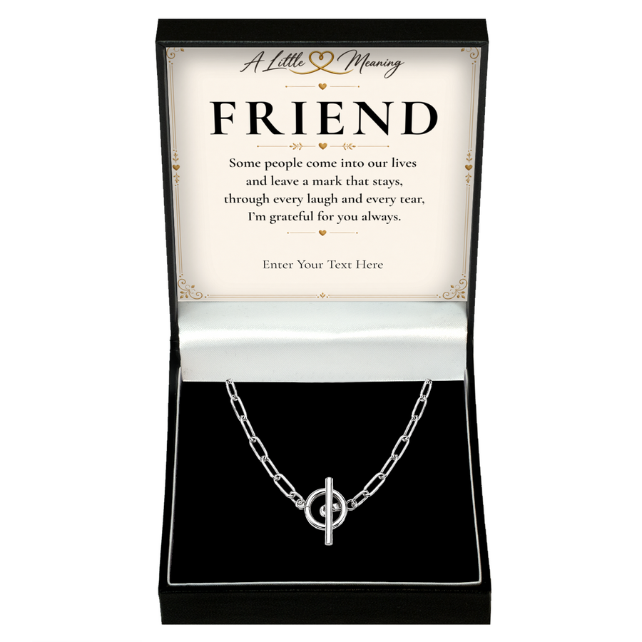 The Together Friend Necklace: link chain necklace in a gift box with a personalised message card