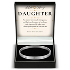 The Sparkle Daughter Bracelet: crystal bangle in a gift box with a personalised message card