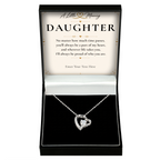 The Eternal Daughter Necklace: crystal heart pendant in a gift box with a personalised message card