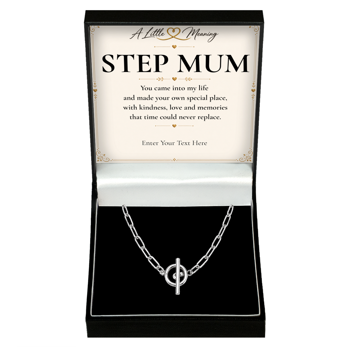 The Together Step Mum Necklace: link chain necklace in a gift box with a personalised message card