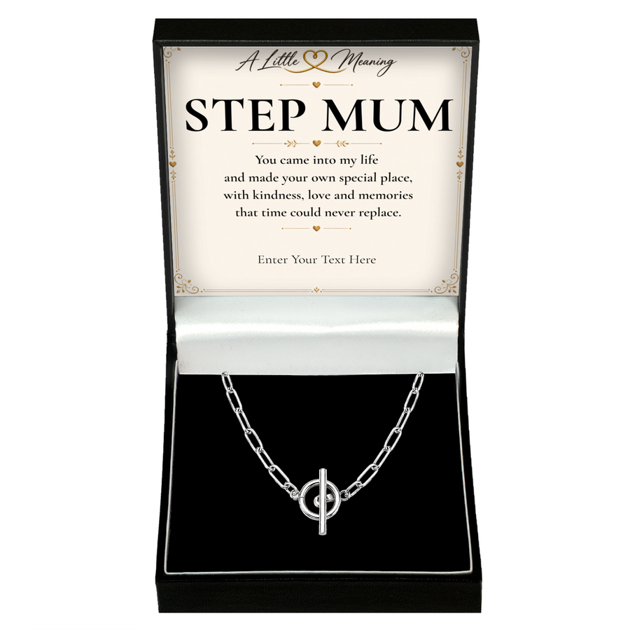 The Together Step Mum Necklace: link chain necklace in a gift box with a personalised message card