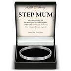 The Sparkle Step Mum Bracelet: crystal bangle in a gift box with a personalised message card