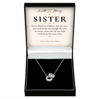 The Trinity Sister Necklace: Trinity ring pendant in a gift box with a personalised message card