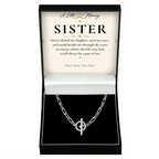 The Together Sister Necklace: link chain necklace in a gift box with a personalised message card