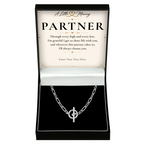 The Together Partner Necklace: link chain necklace in a gift box with a personalised message card