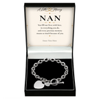 The Always Nan Bracelet: crystal heart bracelet in a gift box with a personalised message card