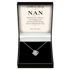 The Forever Nan Necklace: love knot pendant in a gift box with a personalised message card