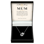 The Trinity Mum Necklace: Trinity ring pendant in a gift box with a personalised message card