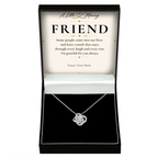 The Forever Friend Necklace: love knot pendant in a gift box with a personalised message card