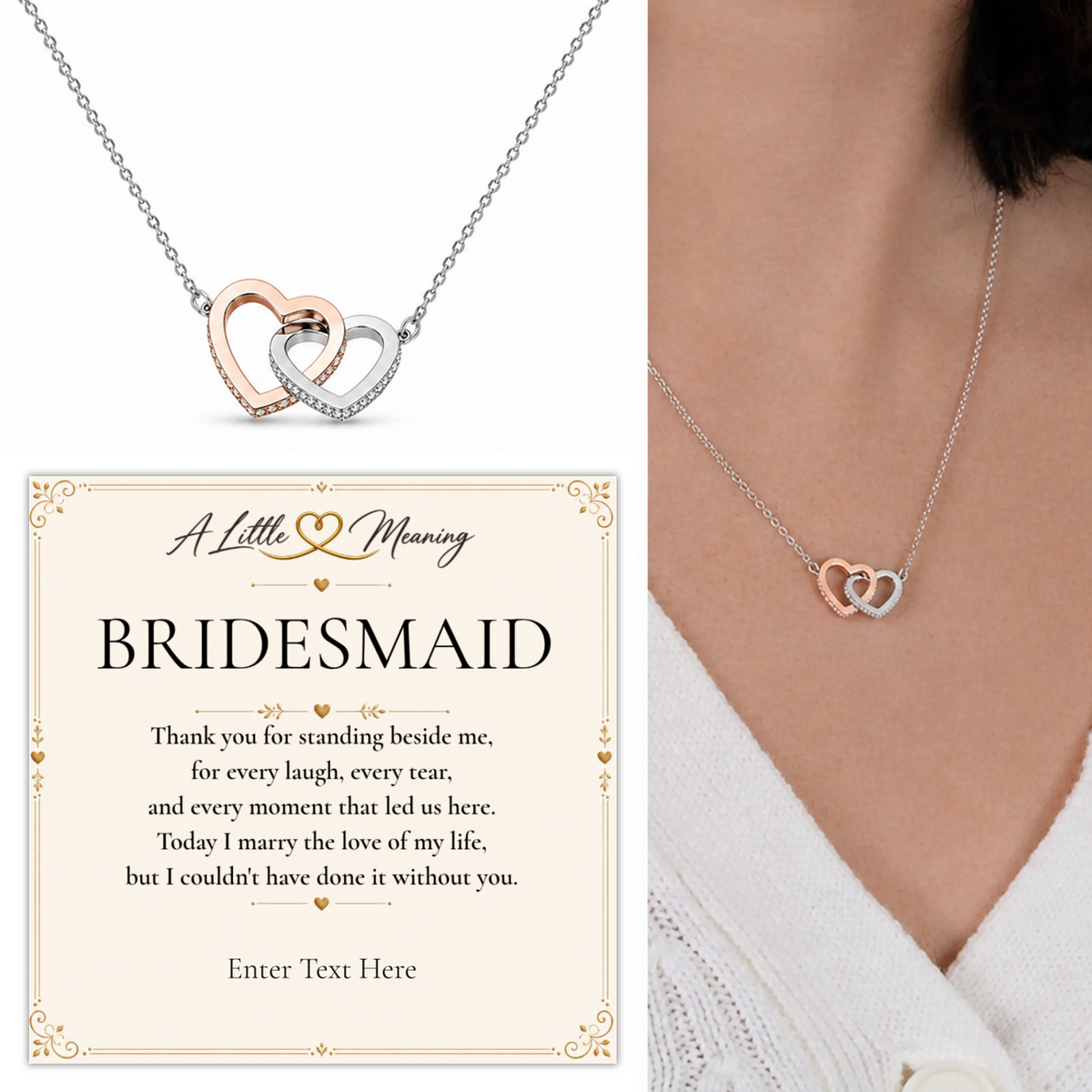 The Heart to Heart Bridesmaid Necklace – personalised bridesmaid gift, view 5