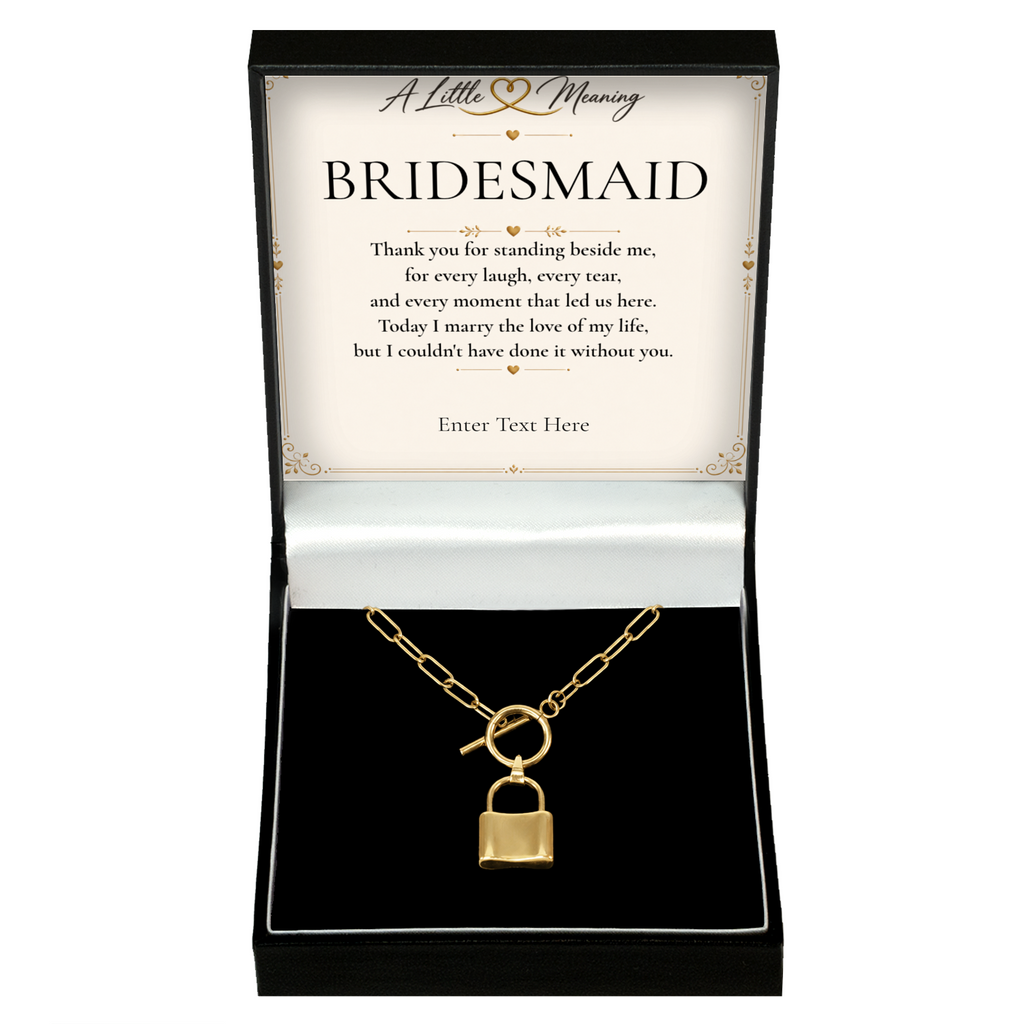 The Golden Bond Bridesmaid Necklace – personalised gold padlock bridesmaid gift